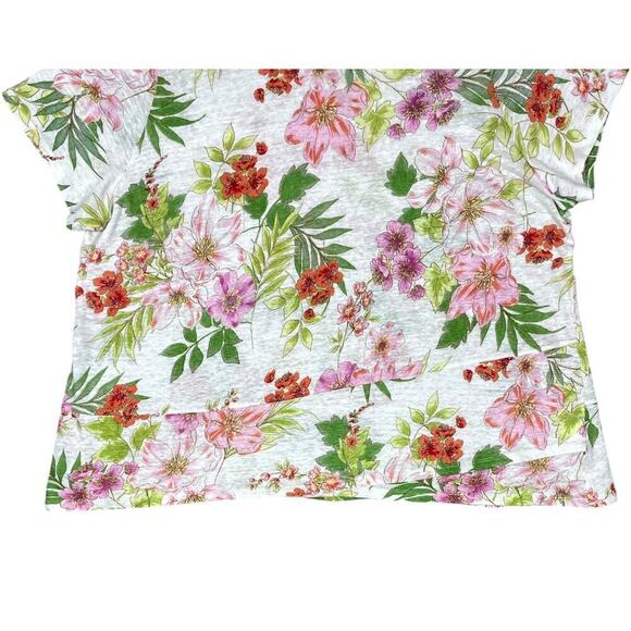 J. Jill Love Linen Flower Garden Tee 2X Lightweight Breathable Summer Vacation - Picture 7 of 11